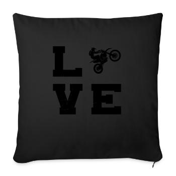Women's Dirt Bike Dirt Bike Dirt Biker Supermoto - Sofa pillowcase 17,3'' x 17,3'' (45 x 45 cm) - black - Front