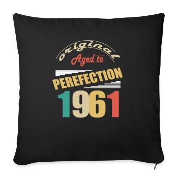 J’ai 63 ans | Je suis né en 1961 - birth - Housse de coussin décorative 45 x 45 cm - noir - Devant