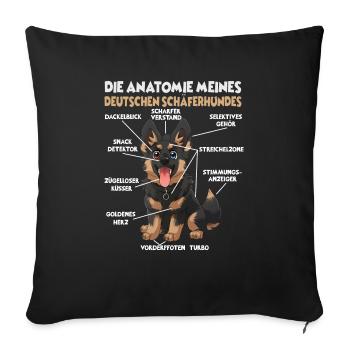 German Boxer Gassi T dog lovers Boxer dogs - Sofa pillowcase 17,3'' x 17,3'' (45 x 45 cm) - black - Front