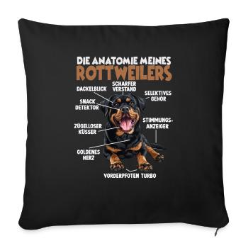 Rottweiler Dog Owner T Dog Walk Dogs Rottweiler - Housse de coussin décorative 45 x 45 cm - noir - Devant