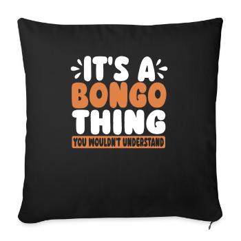 Cadeau de musique Bongo - Housse de coussin décorative 45 x 45 cm - noir - Devant