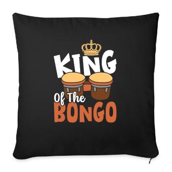 Cadeau de musique Bongo - Housse de coussin décorative 45 x 45 cm - noir - Devant