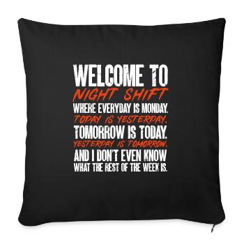 Night Shift Nurse - Sofa pillowcase 17,3'' x 17,3'' (45 x 45 cm) - black - Front