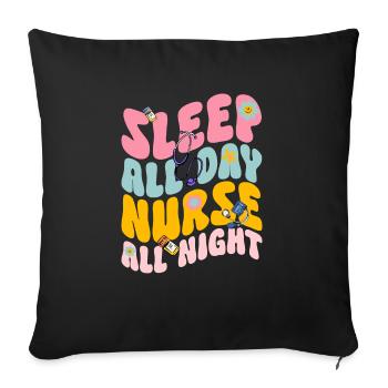 Night Shift Nurse - Sofa pillowcase 17,3'' x 17,3'' (45 x 45 cm) - black - Front