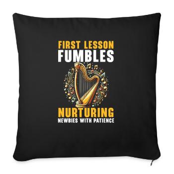 Professeur de harpe Harpiste Instrument de musique Joueur de harpe - Housse de coussin décorative 45 x 45 cm - noir - Devant