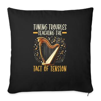 Professeur de harpe Harpiste Instrument de musique Joueur de harpe - Housse de coussin décorative 45 x 45 cm - noir - Devant
