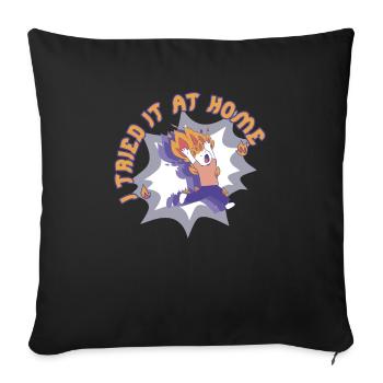 I Tried It At Home Skeleton Bicycle Accident - Sofa pillowcase 17,3'' x 17,3'' (45 x 45 cm) - black - Front