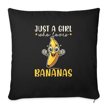 Banana Lover Banana Eater Food Tropical Fruit - Sofa pillowcase 17,3'' x 17,3'' (45 x 45 cm) - black - Front