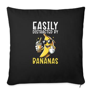 Banana Lover Banana Eater Food Tropical Fruit - Sofa pillowcase 17,3'' x 17,3'' (45 x 45 cm) - black - Front