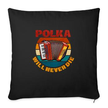 Accordéon Polka musique cadeau - Housse de coussin décorative 45 x 45 cm - noir - Devant