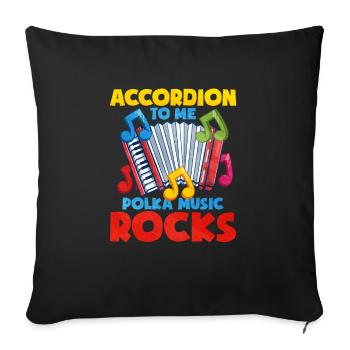 Accordéon Polka musique cadeau - Housse de coussin décorative 45 x 45 cm - noir - Devant