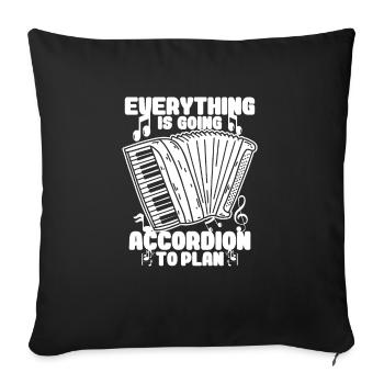Accordéon Polka musique cadeau - Housse de coussin décorative 45 x 45 cm - noir - Devant