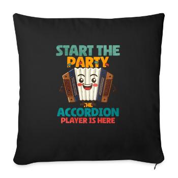 Accordéon Polka musique cadeau - Housse de coussin décorative 45 x 45 cm - noir - Devant