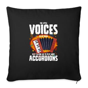 Accordéon Polka Musique Cadeau - Housse de coussin décorative 45 x 45 cm - noir - Devant