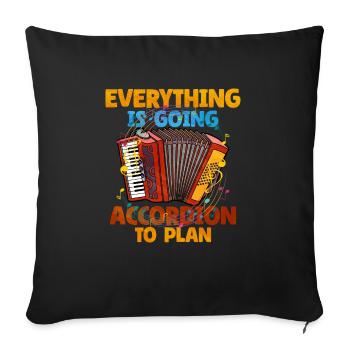 Accordéon Polka musique cadeau - Housse de coussin décorative 45 x 45 cm - noir - Devant