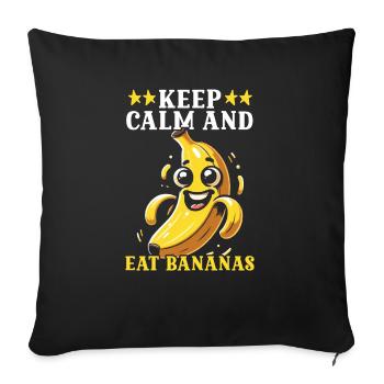 Banana Lover Banana Eater Food Tropical Fruit - Sofa pillowcase 17,3'' x 17,3'' (45 x 45 cm) - black - Front