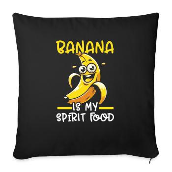 Banana Lover Banana Eater Food Tropical Fruit - Sofa pillowcase 17,3'' x 17,3'' (45 x 45 cm) - black - Front