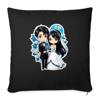 Just Married - For Wedding - Sofa pillowcase 17,3'' x 17,3'' (45 x 45 cm) - black - Front
