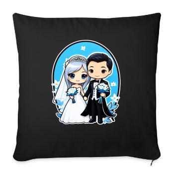 Just Married - For Wedding - Sofa pillowcase 17,3'' x 17,3'' (45 x 45 cm) - black - Front