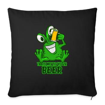 Take Me To Your Beer T-Shirt Vert Espace Drôle - Housse de coussin décorative 45 x 45 cm - noir - Devant