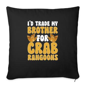 Krabben Rangoon Crab Rangoon - Sofa pillowcase 17,3'' x 17,3'' (45 x 45 cm) - black - Front