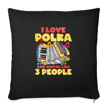 Accordéon Polka musique cadeau - Housse de coussin décorative 45 x 45 cm - noir - Devant
