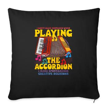 Accordéon Polka musique cadeau - Housse de coussin décorative 45 x 45 cm - noir - Devant