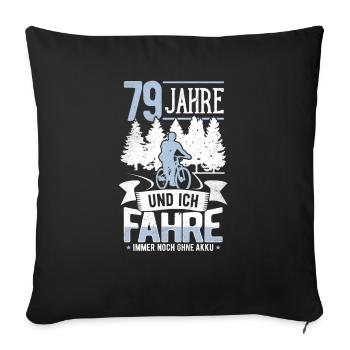 79th Birthday Bicycle, Cyclist, 79 Years - Sofa pillowcase 17,3'' x 17,3'' (45 x 45 cm) - black - Front