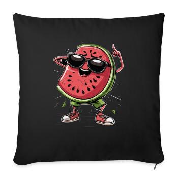 Watermelon - Sofa pillowcase 17,3'' x 17,3'' (45 x 45 cm) - black - Front