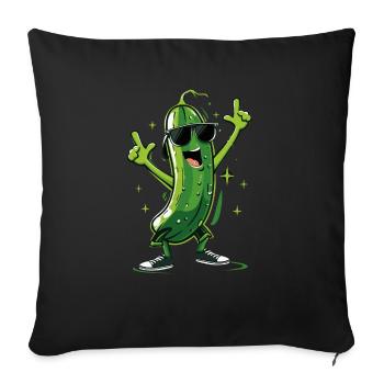 Cucumber - Sofa pillowcase 17,3'' x 17,3'' (45 x 45 cm) - black - Front