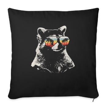 Raccoon Funny Gift - Sofa pillowcase 17,3'' x 17,3'' (45 x 45 cm) - black - Front