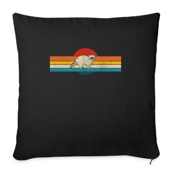 Raccoon Funny Gift - Sofa pillowcase 17,3'' x 17,3'' (45 x 45 cm) - black - Front