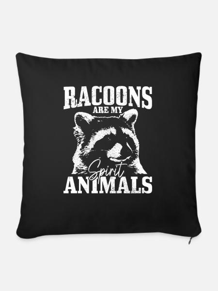 Waschbär Lustig Geschenk - Sofakissenbezug 45 x 45 cm - Schwarz