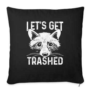 Raccoon Funny Gift - Sofa pillowcase 17,3'' x 17,3'' (45 x 45 cm) - black - Front