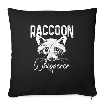 Raccoon Funny Gift - Sofa pillowcase 17,3'' x 17,3'' (45 x 45 cm) - black - Front