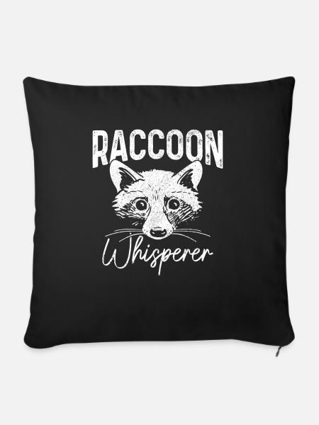 Waschbär Lustig Geschenk - Sofakissenbezug 45 x 45 cm - Schwarz