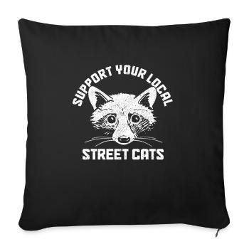 Raccoon Funny Gift - Sofa pillowcase 17,3'' x 17,3'' (45 x 45 cm) - black - Front