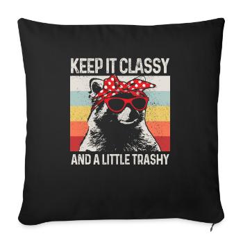 Raccoon Funny Gift - Sofa pillowcase 17,3'' x 17,3'' (45 x 45 cm) - black - Front