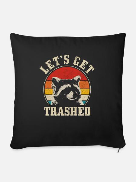 Waschbär Lustig Geschenk - Sofakissenbezug 45 x 45 cm - Schwarz