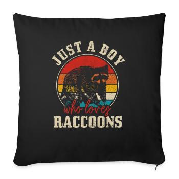 Cadeau drôle de raton laveur - Housse de coussin décorative 45 x 45 cm - noir - Devant
