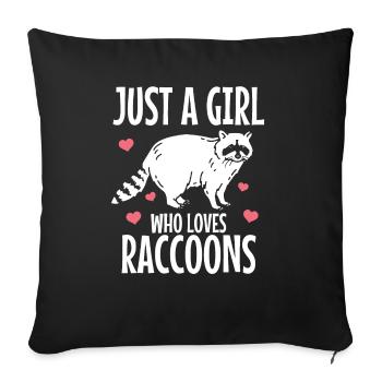 Cadeau drôle de raton laveur - Housse de coussin décorative 45 x 45 cm - noir - Devant