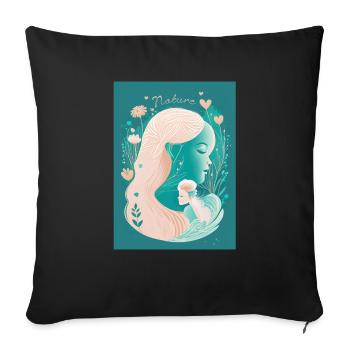 Embrace: Pastel Peach Lovers in Nature - Sofa pillowcase 17,3'' x 17,3'' (45 x 45 cm) - black - Front
