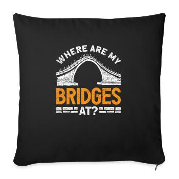 Bridge Construction and Bridge Engineer - Sofa pillowcase 17,3'' x 17,3'' (45 x 45 cm) - black - Front