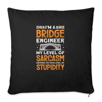 Bridge Construction and Bridge Engineer - Sofa pillowcase 17,3'' x 17,3'' (45 x 45 cm) - black - Front