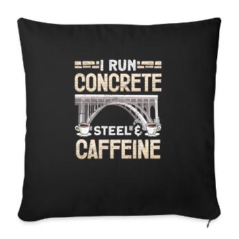 Bridge Construction and Bridge Engineer - Sofa pillowcase 17,3'' x 17,3'' (45 x 45 cm) - black - Front