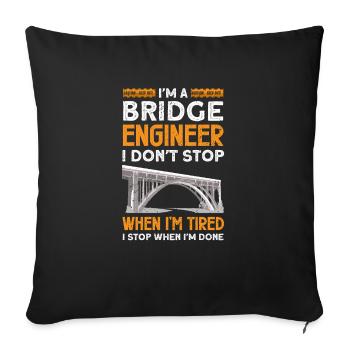 Bridge Construction and Bridge Engineer - Sofa pillowcase 17,3'' x 17,3'' (45 x 45 cm) - black - Front