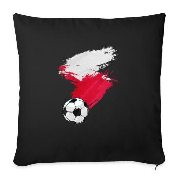 Poland Football Flag - Sofa pillowcase 17,3'' x 17,3'' (45 x 45 cm) - black - Front