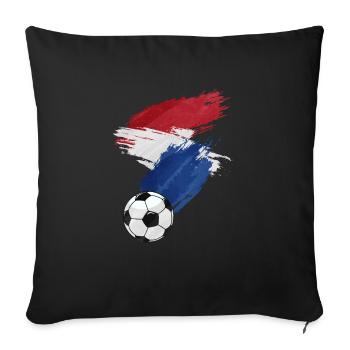 Dutch Football Flag - Sofa pillowcase 17,3'' x 17,3'' (45 x 45 cm) - black - Front