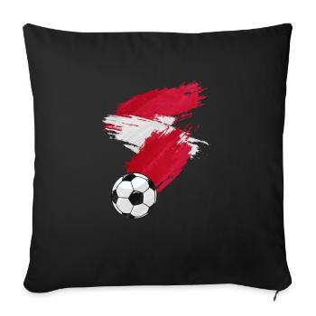 Austria Football Flag - Sofa pillowcase 17,3'' x 17,3'' (45 x 45 cm) - black - Front