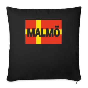 Drapeau de Malmö - Housse de coussin décorative 45 x 45 cm - noir - Devant